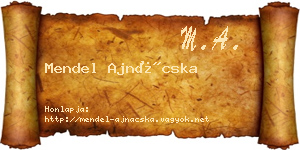 Mendel Ajnácska névjegykártya